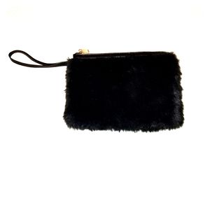 Black Faux Fur Wristlet